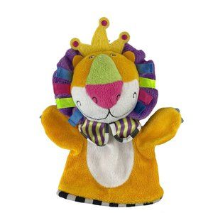 Manhattan Toy Lion Royal Jungle Hand Puppet Yellow Purple Crown